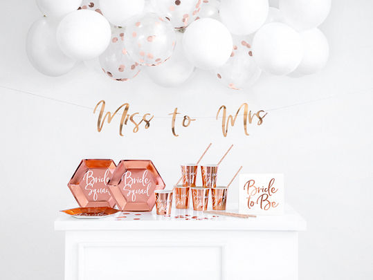 PartyDeco Decoration Set for Party in Rose Gold Colour