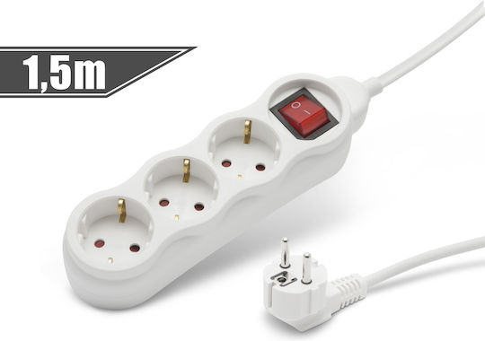 Delight Power Strip 3 Positions with Cable 1.5m