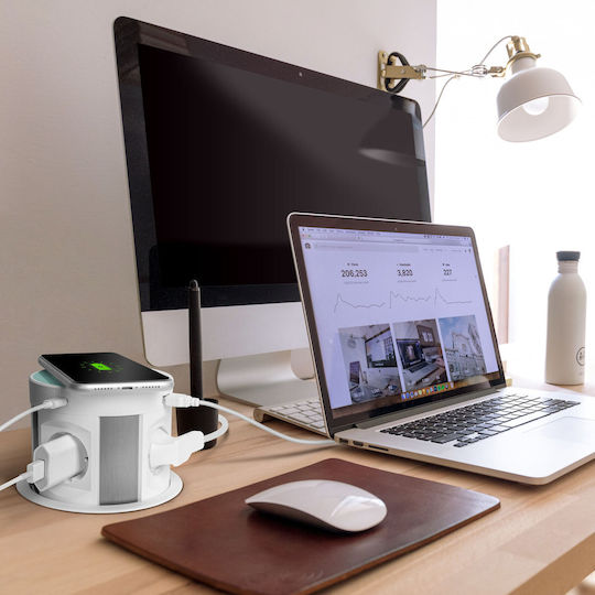 Delight Πολύπριζο 4 Θέσεων με 2 USB-A, USB-C και Καλώδιο 1.5m