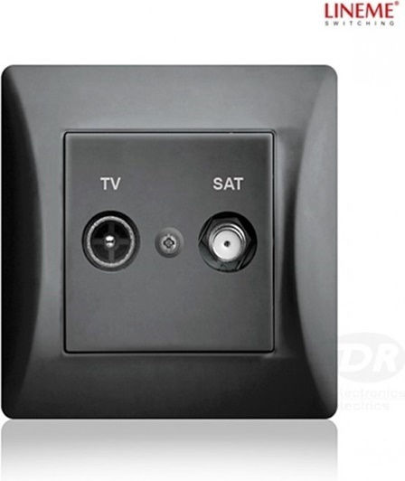 Lineme TV- und Satellitenbuchse Antenne in Schwarz Farbe 50-00134-2