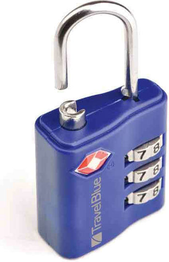 Travel Blue Padlock Brass Combination with TSA Certification Blue 1pcs