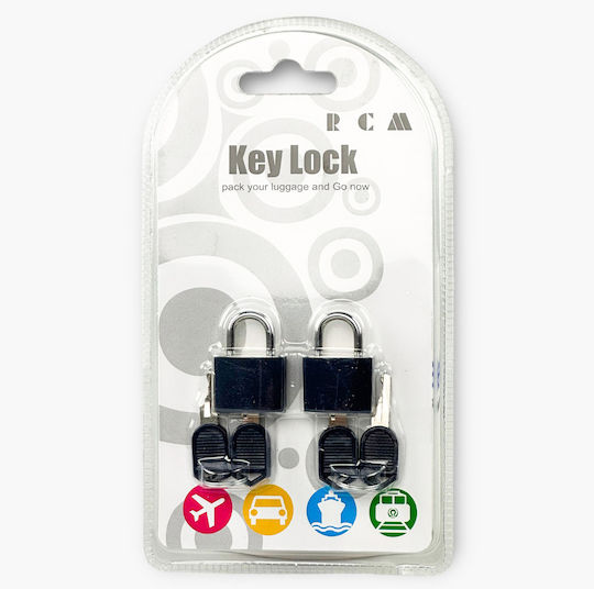 RCM Kunststoff Vorhängeschloss Messing mit Schlüssel 25mm Blue 1Stück TH1018