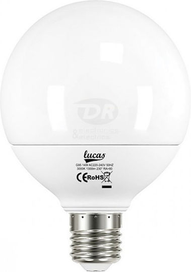 Lucas Bec LED 14W pentru Soclu E27 și Formă G95 Alb cald 1300lm