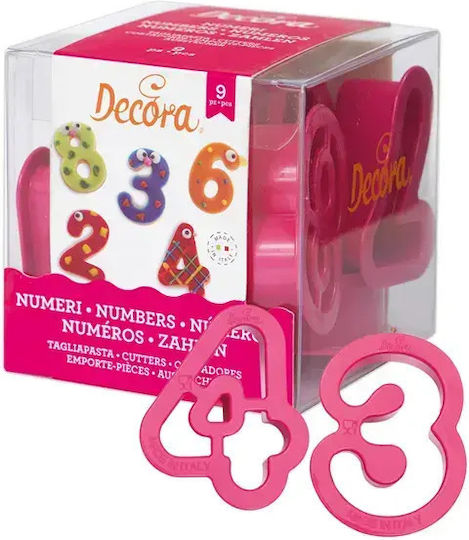 Set 9 Plastic Numeric Cutters 5.2 Cm