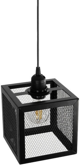 GloboStar Κρεμαστό Φωτιστικό Μαύρο με Ντουί E27 17x17x23εκ.