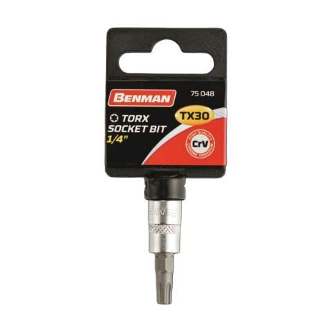 Benman Bit-Stecknuss mit Torx-Bit und Antriebsvierkant 1/4'' Größe T30x37mm 1Stück