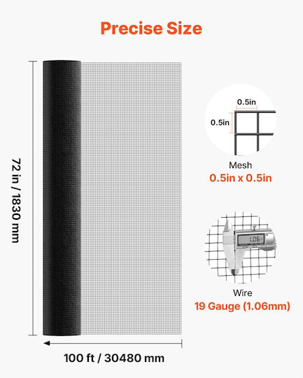 Vevor Wire Fencing Galvanized 1.83m