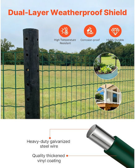 Vevor Wire Fencing Galvanized Green 1.2x25m