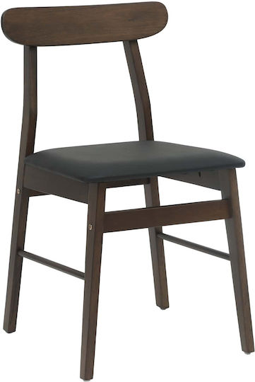 Dining Room Wooden Chair Light Brown, Black 43x44.5x77cm 2pcs