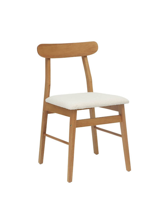 Dining Room Wooden Chair Φυσικό, Ανοιχτό 43x44.5x77cm 2pcs
