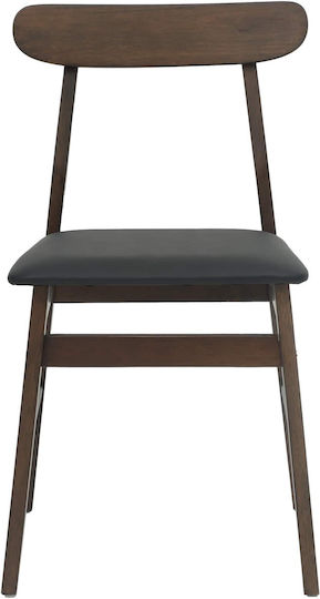 Dining Room Wooden Chair Light Brown, Black 43x44.5x77cm 2pcs