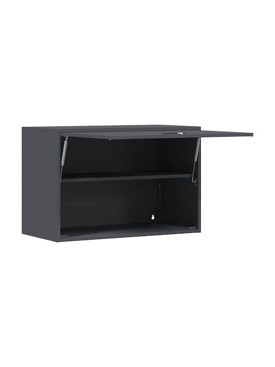 Wand Wohnzimmer Vitrine aus Metallisch Anthrazit 80x40x53cm