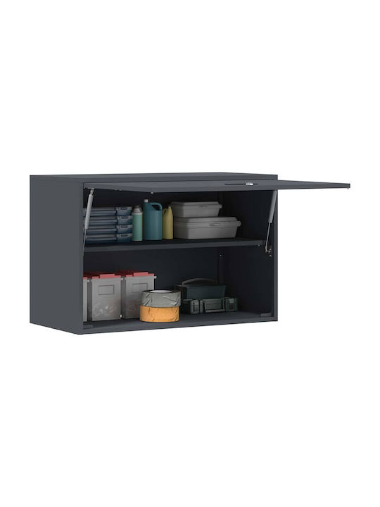 Wand Wohnzimmer Vitrine aus Metallisch Anthrazit 80x40x53cm