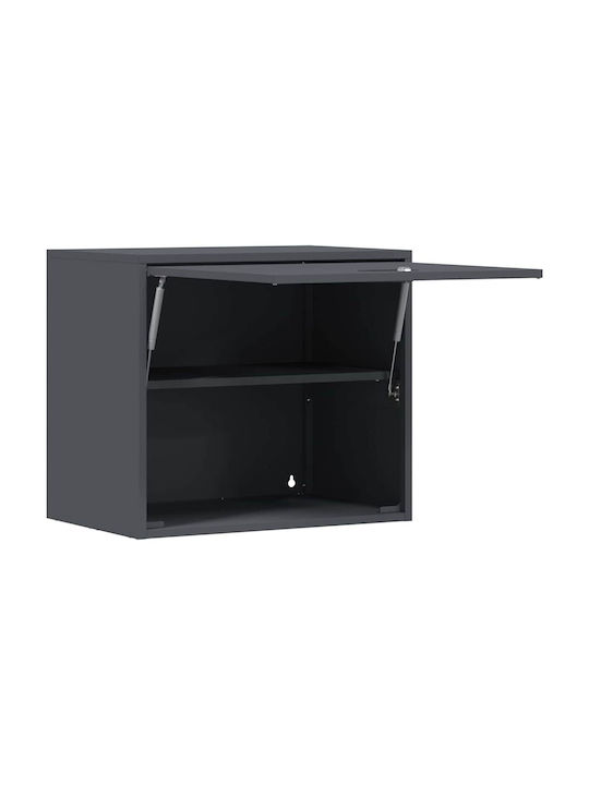 Wand Wohnzimmer Vitrine aus Metallisch Anthrazit 60x40x53cm