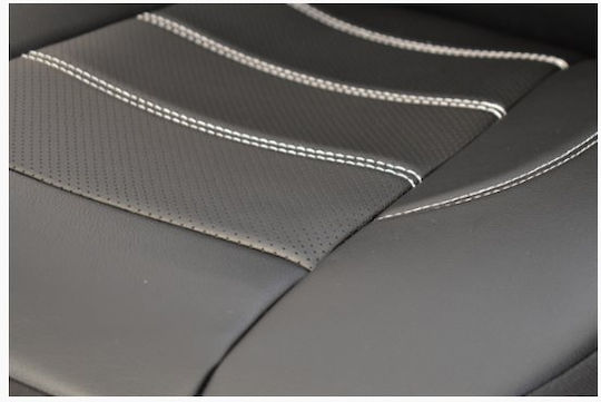 Autositzbezüge Set Glattes Öko Leder Mit Perforierten Leder Einsätzen S02 6 Stücke Smartic Schwarz