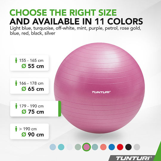 Tunturi Ball Pilates 75cm in Lila Farbe