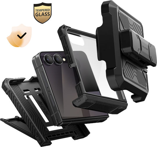 I-Blason Handyhülle Galaxy Z Flip 7 Armorbox Collection Gehärtetes Glas Kickstand Schwarz