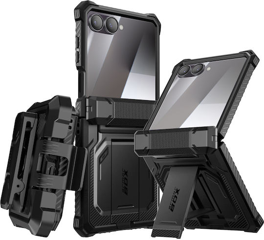 I-Blason Handyhülle Galaxy Z Flip 7 Armorbox Collection Gehärtetes Glas Kickstand Schwarz