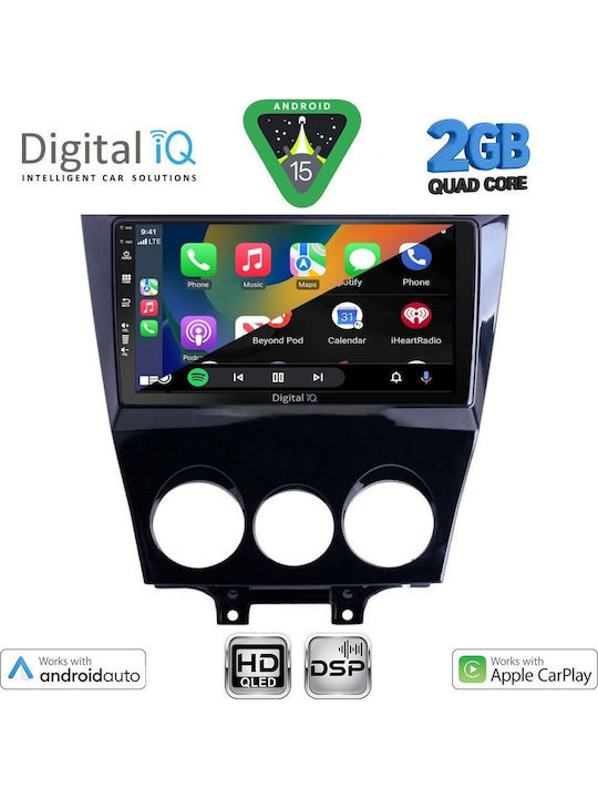 Digital IQ Car Audio System for Mazda RX-8 2008-2012 (Bluetooth/USB/WiFi/GPS/Apple-Carplay/Android-Auto) with Touch Screen 9"