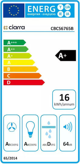 Ciarra Kamin-Dunstabzug Umluft 60cm Weiß