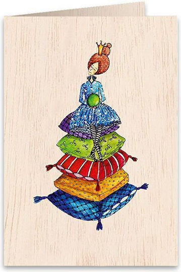 Wooden Greeting Card C6 + Envelope Princess Edukamp