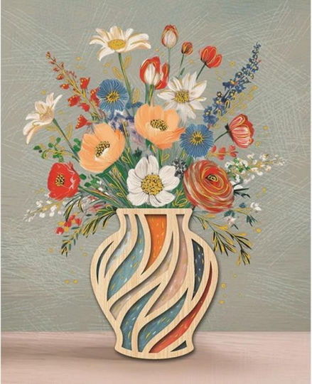 Greeting Card Hollywood Without Message Blue Flower Vase