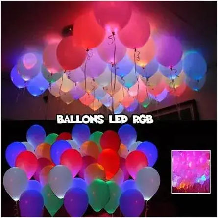 Комплект 10 Балони Червени С LED