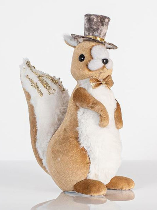 Eurolamp Weihnachtliche Stoff Figur Eichhörnchen Braun Höhe 27cm