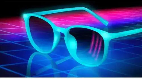 Парти Очила Nerd Прозрачни 92054-2-2 Светещи В Тъмното UV 400 Прозрачни Лещи Сини