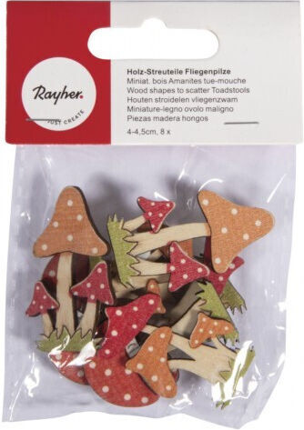 Rayher Wooden Decorative Element for DIY Crafts 8pcs 4x4.5cm