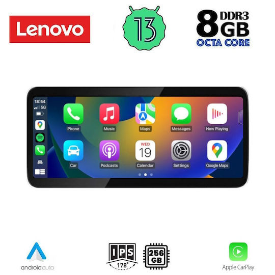 Lenovo Автомобилна Аудио Система (Блутут/USB/WiFi/GPS/Apple-Carplay/Android-Auto) с Тъчскрийн 10.33"
