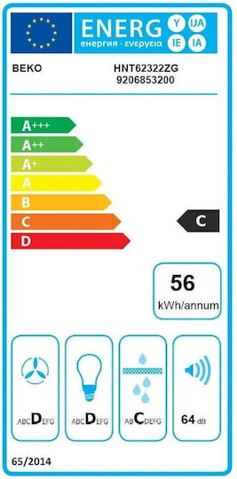 Beko Μηχανισμός Απορρόφησης 60cm Γκρι