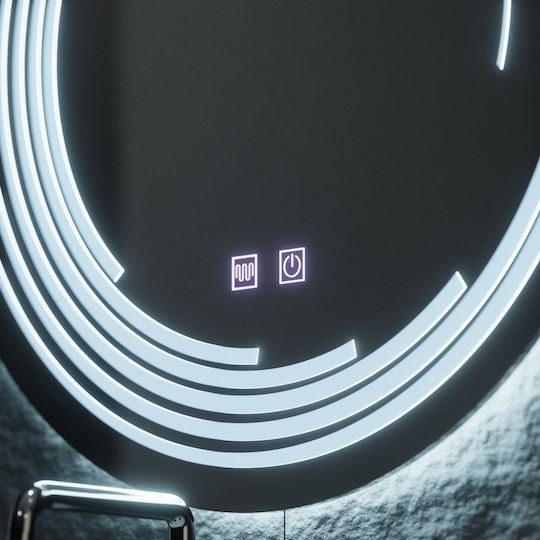 Alista Home Στρογγυλός Καθρέπτης Μπάνιου Led Αφής 60x60cm Διάφανος