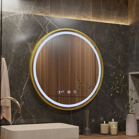 Alista Home Банско Огледало LED Touch 60x60см Златист