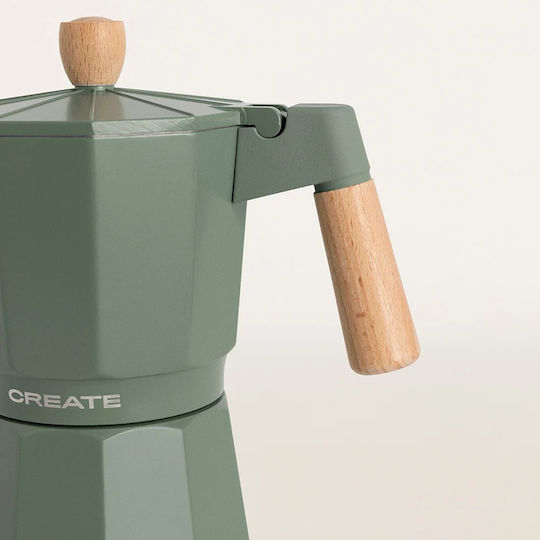 Create Thera Electric Stovetop Espresso Pot 6 Cups 480W Verde