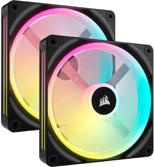 Corsair ICUE LINK QX140 Ventilator Pentru Carcasă (2000rpm) Cu Iluminare RGB 2 Bucăți