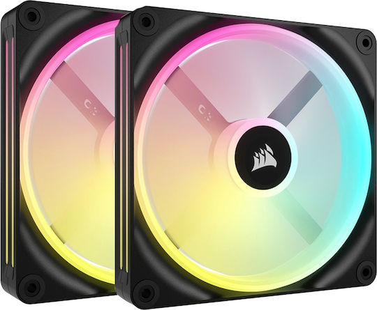 Corsair ICUE LINK QX140 Ventilator Pentru Carcasă (2000rpm) Cu Iluminare RGB 2 Bucăți