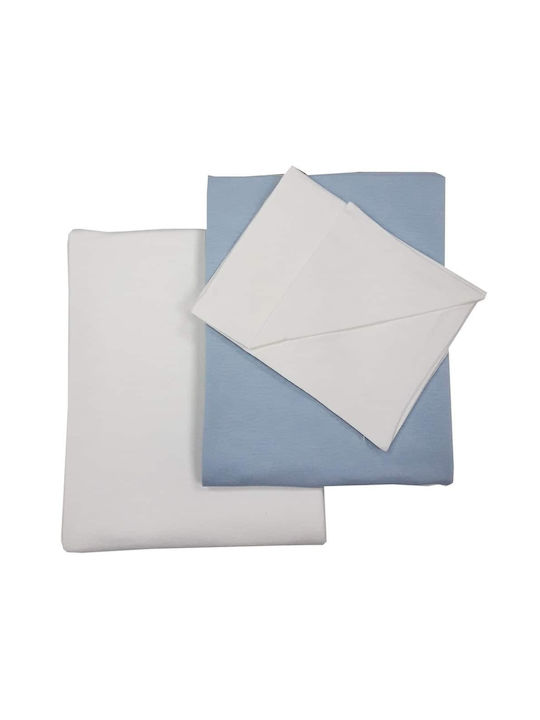 Beboulino Baby Sheets Set Crib Flannel Blue 100x180cm 3pcs