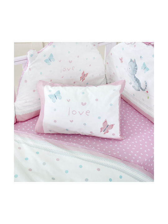 Nima Baby Love Baby Sheets Set Crib Cotton White 120x170cm 3pcs