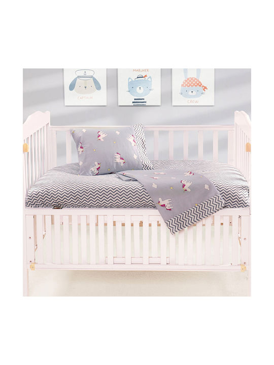 Beauty Home Art Baby Sheets Set Crib Cotton Satin Fitted Gray 70x140cm 202100011