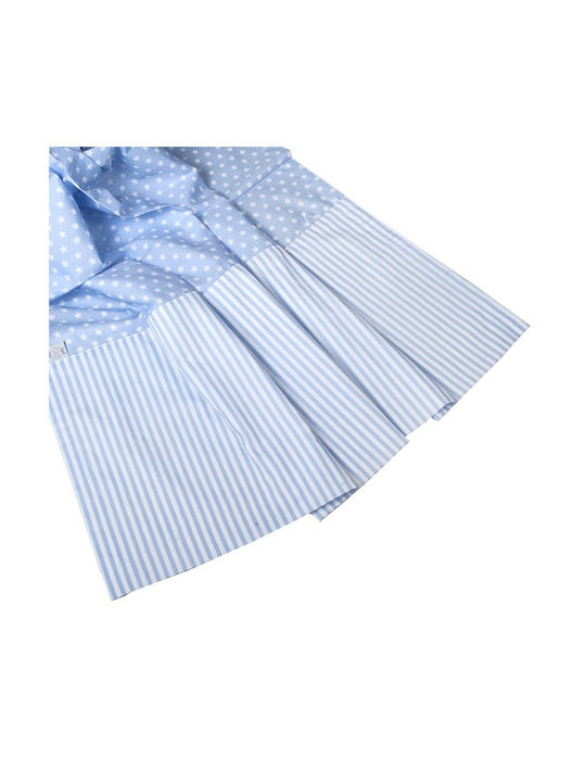 Karfitsomenos Gatos Blue Stars Baby Sheets Set Crib Cotton Fitted Light Blue 110x180cm 3pcs