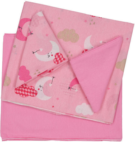 Kamtex Baby Baby Sheets Set Crib Cotton Pink Pink 100x146cm 3pcs