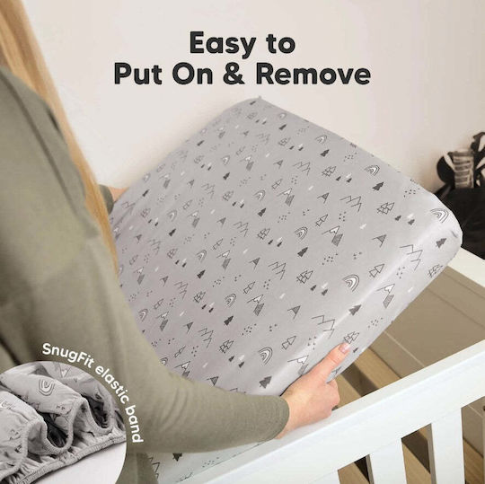 Kea Babies Комплект Бебешки Чаршафи За Количка Памучни Сив 60x120бр