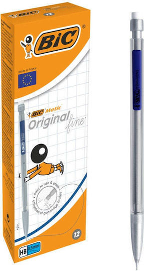 BIC Creion mecanic de desen 0.5mm cu Radiera 12buc Gri
