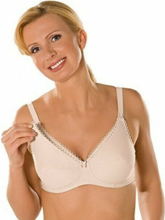 Naturana Bumbac Sutien de maternitate și alăptare cu Clips Bej