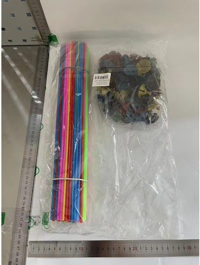 Set 100 Bețe Pentru Baloane Rozete Suporturi Flippy Din Plastic Ușor De Instalată Reutilizabil Aniversare Nuntă Zi De Naștere Decorare 40 Cm Multicolor