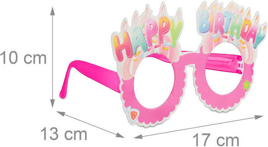 Relaxdays Set 6 Ochelari de Petrecere Relaxdays Happy Birthday Diferite Modele