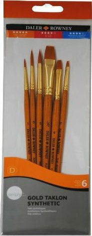 Daler Rowney Round Paint Brush Set Πινέλα Συνθετικά Gold Taklon Σετ 5pcs