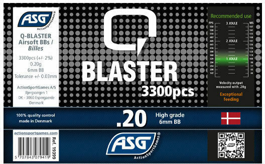 Asg Soft Q Blaster Airsoft BBs Аерогън 6.0mm 3000pcs 0.20g 3300pcs