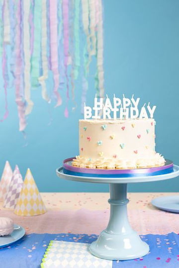 PartyDeco Weiße Kerzen Happy Birthday